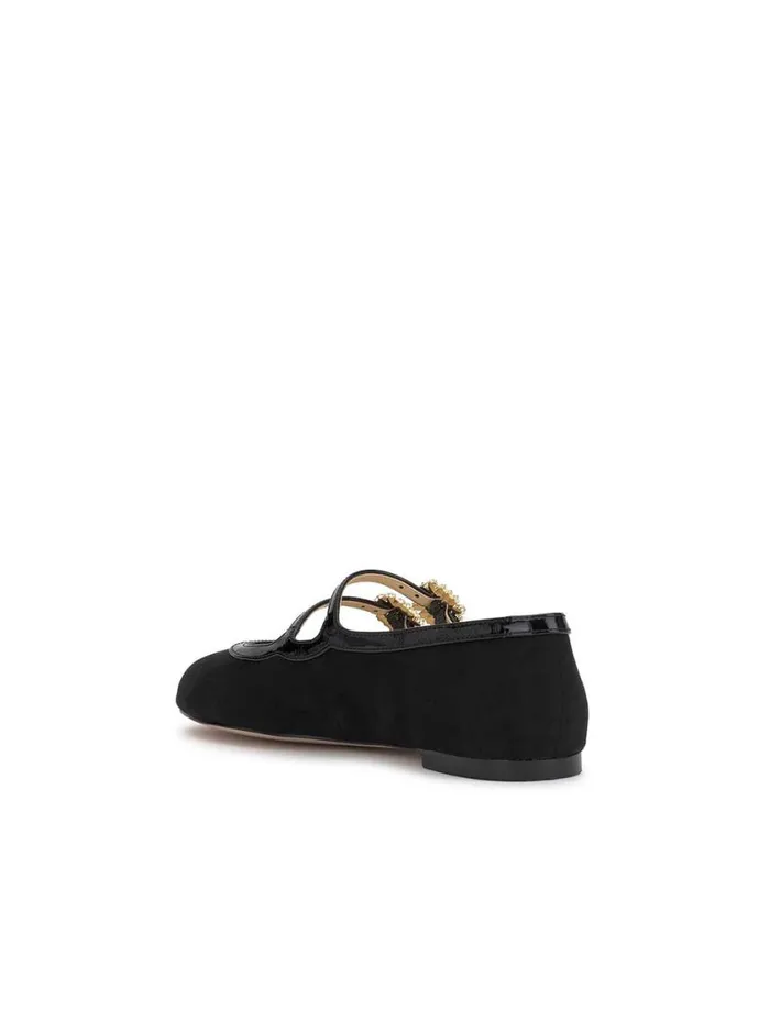 Women Flats Jessica Simpson Allista Buckle Ballet Flat In Black Suede