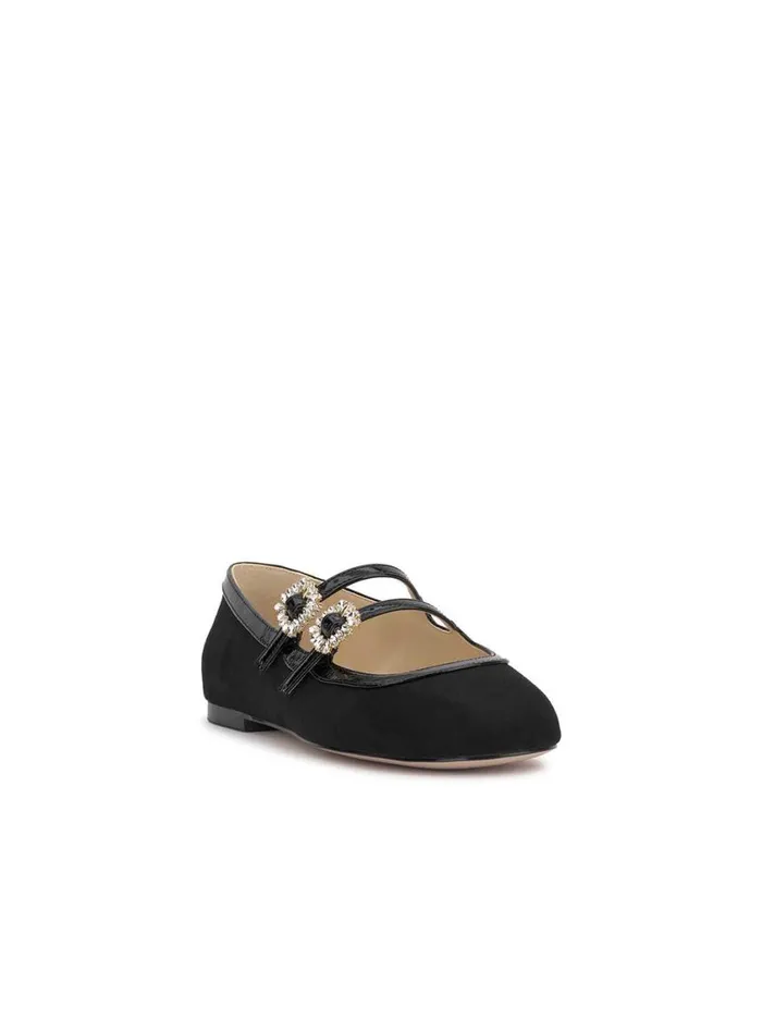 Women Flats Jessica Simpson Allista Buckle Ballet Flat In Black Suede