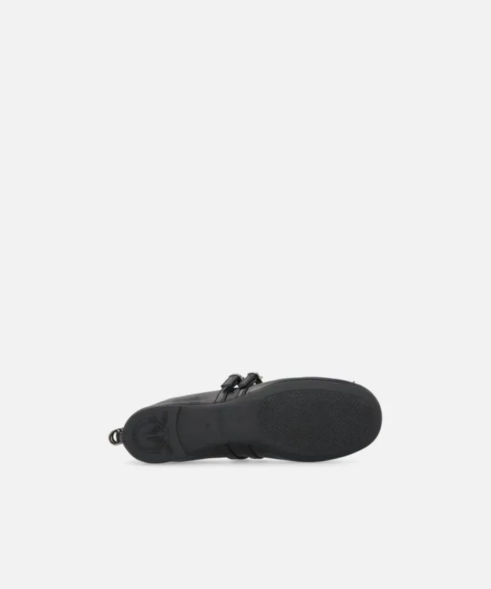 Women Flats Pinko Nappa Leather Ballet Flats With Straps And Bow Limo Black Women Flats Pinko Nappa Leather Ballet Flats With Straps And Bow Limo Black