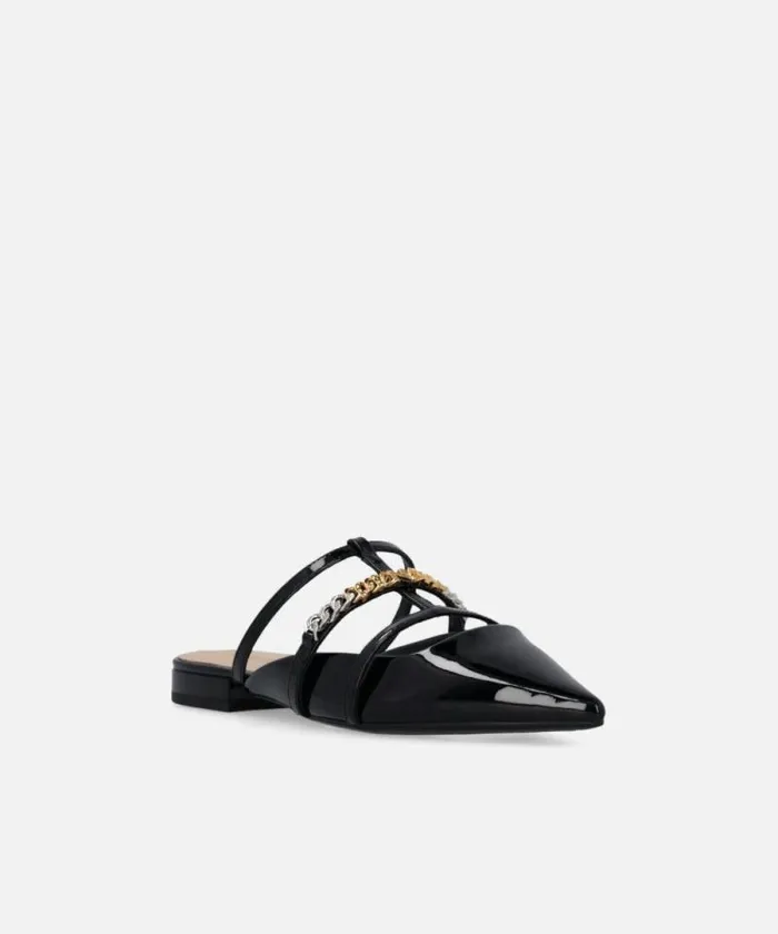 Women Flats Pinko Patent Mule Ballerinas Limo Black Women Flats Pinko Patent Mule Ballerinas Limo Black