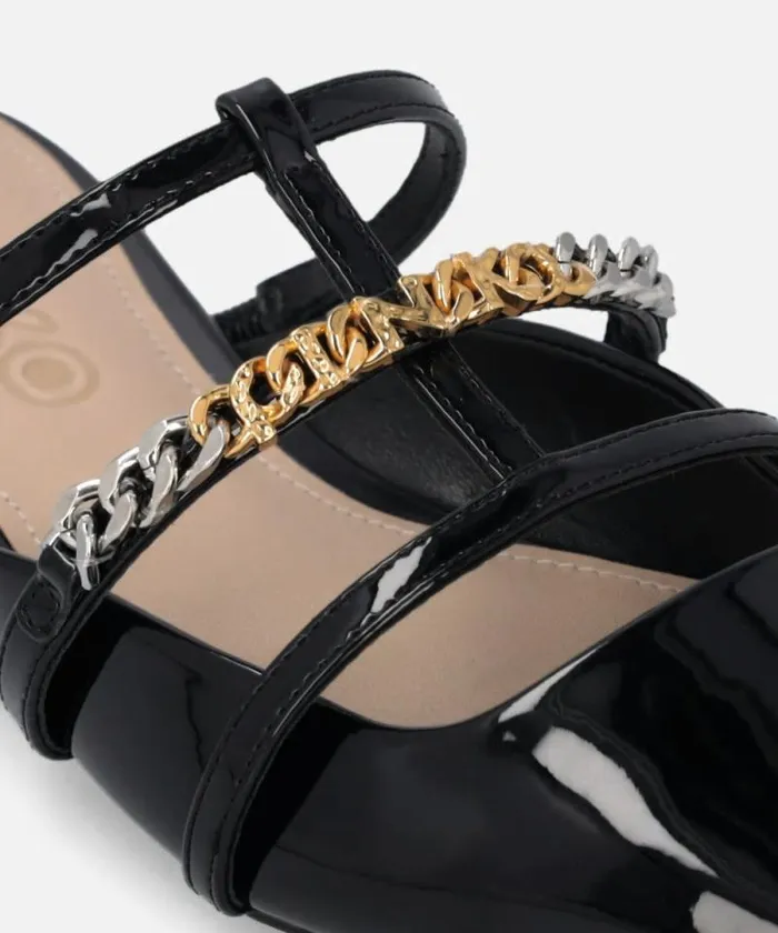 Women Flats Pinko Patent Mule Ballerinas Limo Black Women Flats Pinko Patent Mule Ballerinas Limo Black