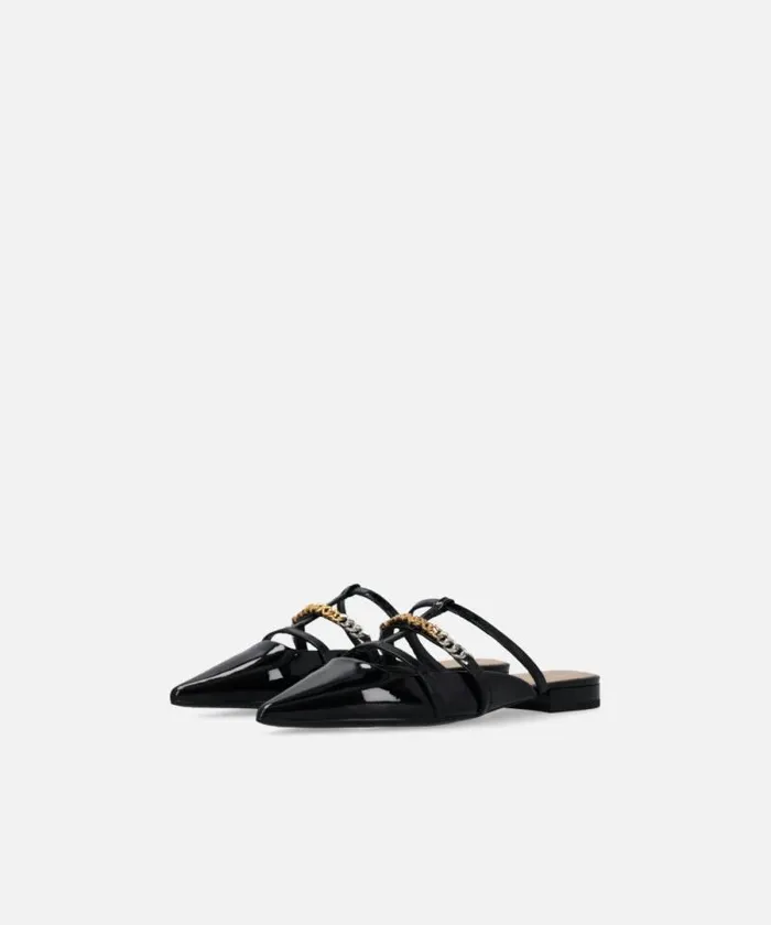 Women Flats Pinko Patent Mule Ballerinas Limo Black Women Flats Pinko Patent Mule Ballerinas Limo Black