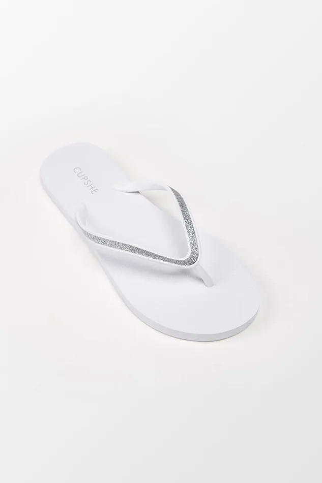 Women Flip Flops Cupshe Blanco Minimalist Flip Flops White
