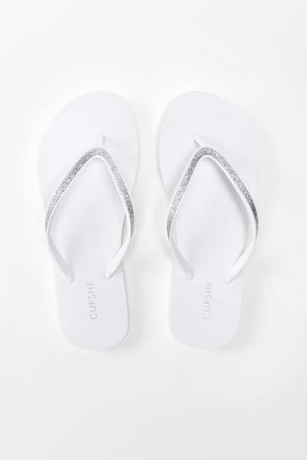 Women Flip Flops Cupshe Blanco Minimalist Flip Flops White