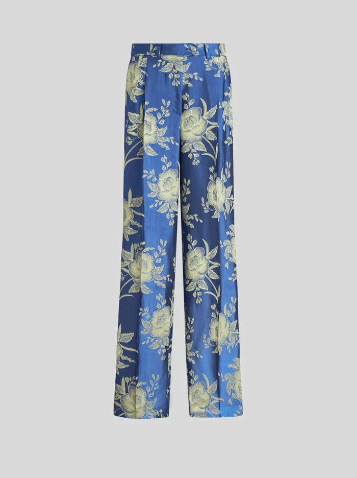 Women Floral Jacquard Trousers Etro Trousers