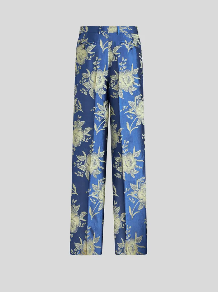 Women Floral Jacquard Trousers Etro Trousers