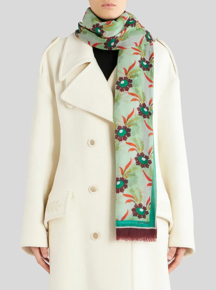 Women Floralia Cashmere Shawl Etro Scarves And Silk