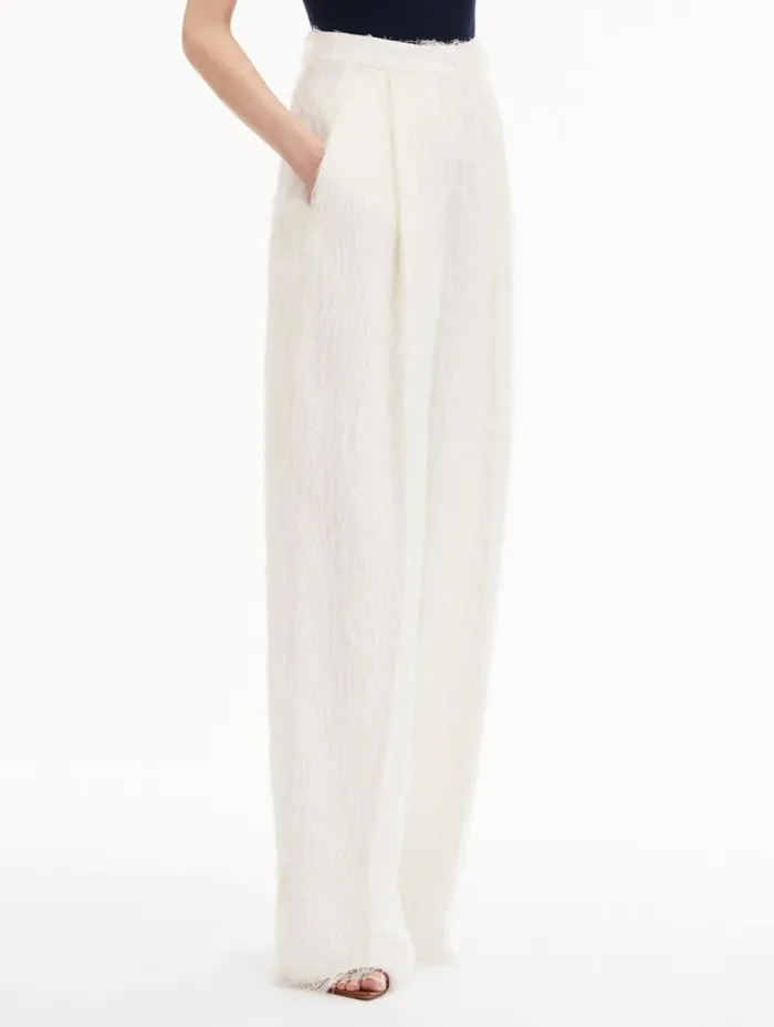 Women Fringe Fil Coup Wide Leg Pant Ivory Oscar De La Renta Pants and Skirts Women Fringe Fil Coup Wide Leg Pant Ivory Oscar De La Renta Pants and Skirts