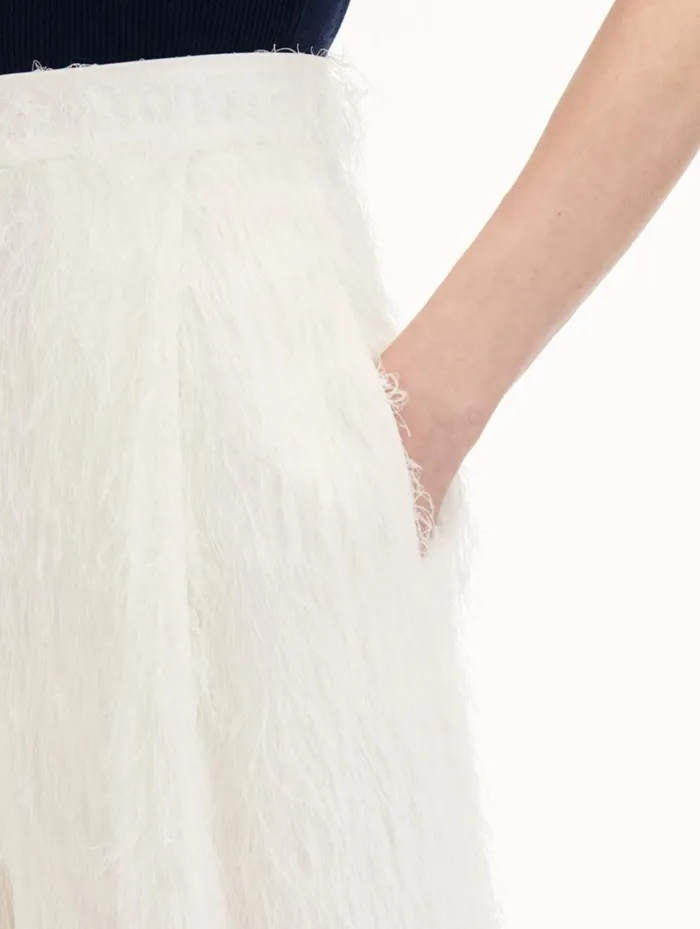 Women Fringe Fil Coup Wide Leg Pant Ivory Oscar De La Renta Pants and Skirts Women Fringe Fil Coup Wide Leg Pant Ivory Oscar De La Renta Pants and Skirts