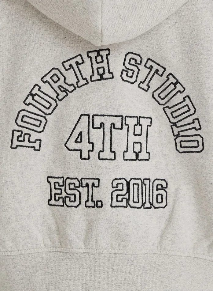 Women Grey Fourth Studio Cropped Zip Hoodie Carey 4th and Reckless Hoodies and Sweatshirts