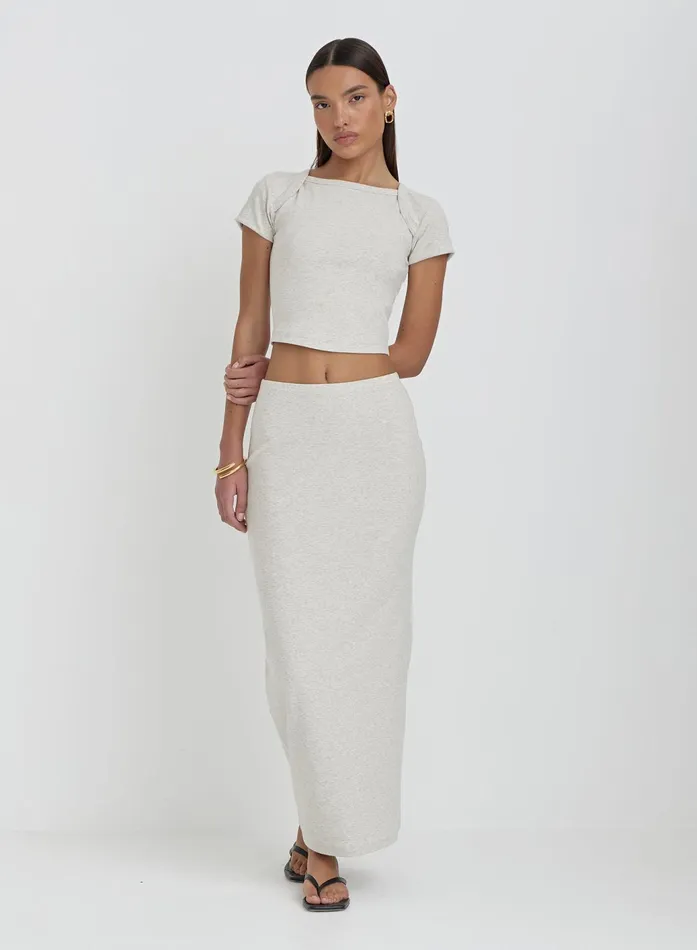 Women Grey Jersey Bodycon Maxi Skirt Tillie 4th and Reckless Skirts