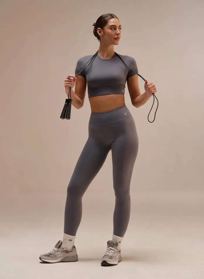 Women Grey Sculpting Seamless Gym Leggings Tyler 4th and Reckless Athleisure