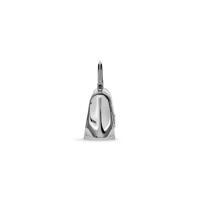 Women Handbags Balenciaga Hourglass Metal Xs Handbag In Silver