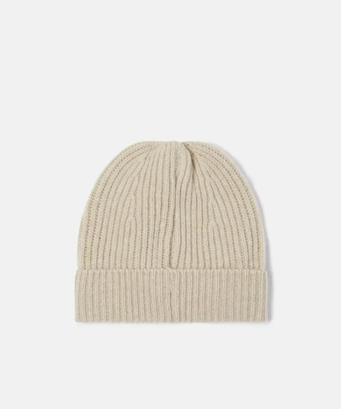 Women Hats Pinko Ribbed Wool Hat With Logo Beige 8211 Mole Grey Women Hats Pinko Ribbed Wool Hat With Logo Beige 8211 Mole Grey