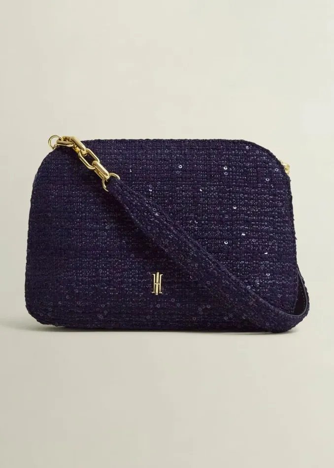 Women HOBBS Bags Milan Tweed Clutch Bag Midnight