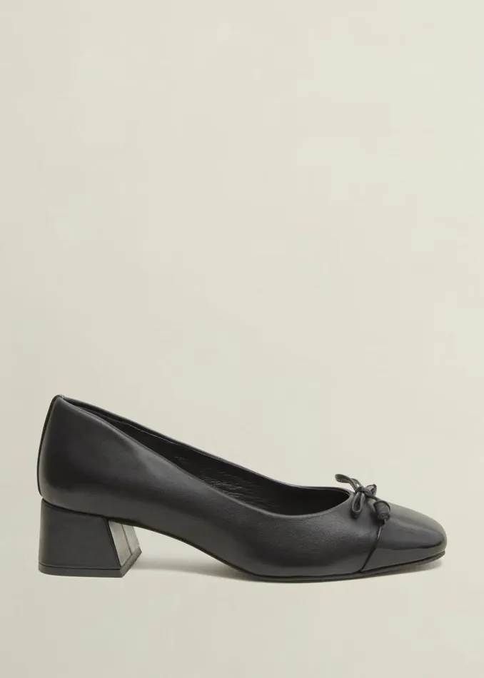 Women HOBBS Ballerinas Andie Heeled Leather Ballerinas Black