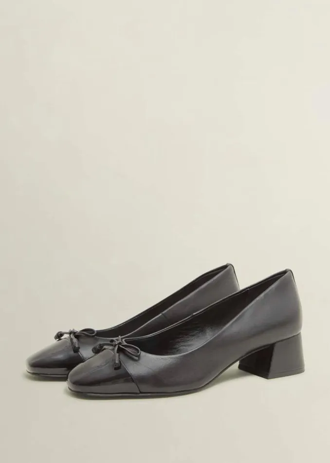 Women HOBBS Ballerinas Andie Heeled Leather Ballerinas Black