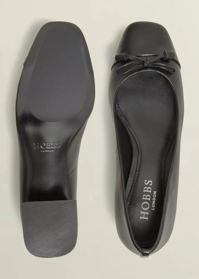 Women HOBBS Ballerinas Andie Heeled Leather Ballerinas Black
