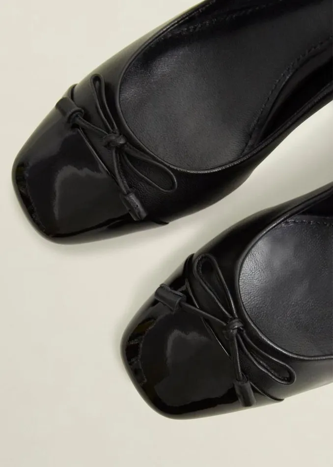 Women HOBBS Ballerinas Andie Heeled Leather Ballerinas Black