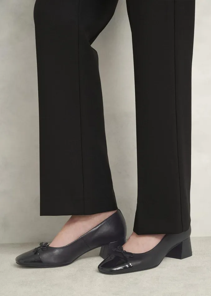 Women HOBBS Ballerinas Andie Heeled Leather Ballerinas Black