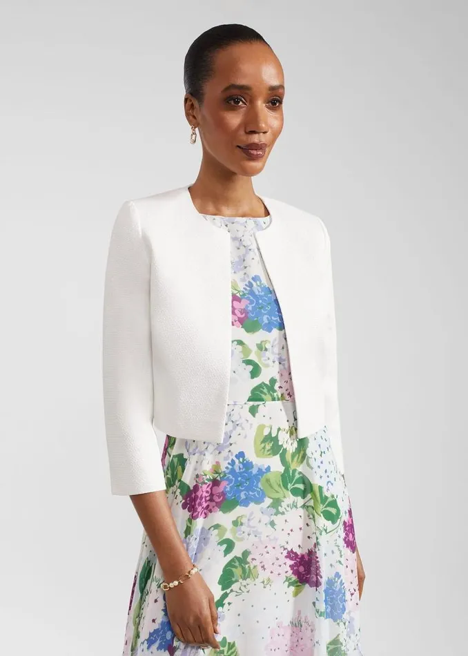 Women HOBBS Coats and Jackets Elize Textured Jacket Ivory
