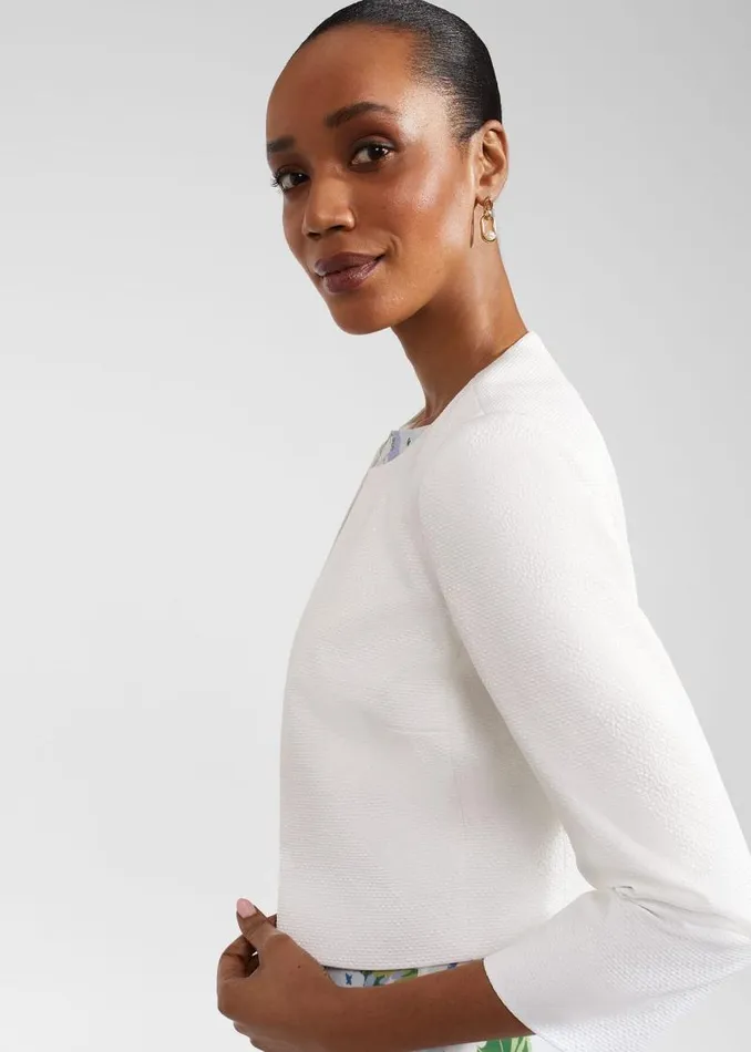 Women HOBBS Coats and Jackets Elize Textured Jacket Ivory