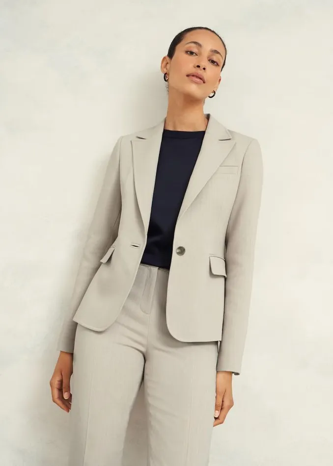 Women HOBBS Coats and Jackets Ellen Jacket Buff Grey