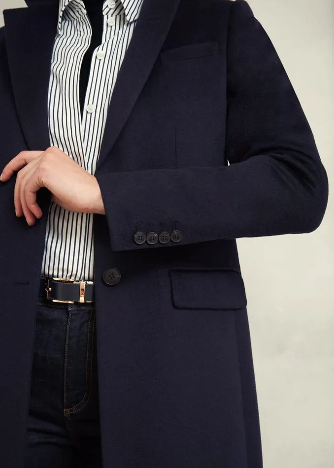 Women HOBBS Coats and Jackets Petite Cavendish Wool Coat Navy