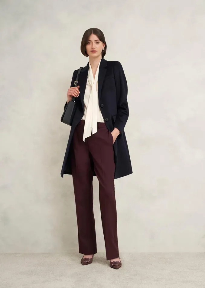 Women HOBBS Coats and Jackets Petite Cavendish Wool Coat Navy