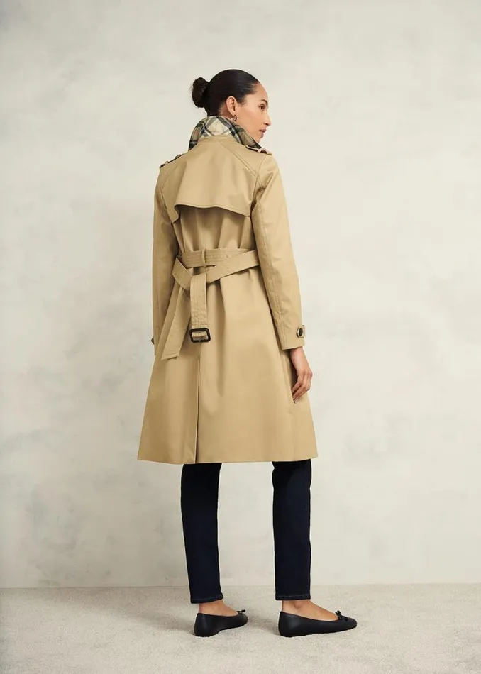 Women HOBBS Coats and Jackets Petite Hallie Shower Resistant Trench Coat Fawn Beige