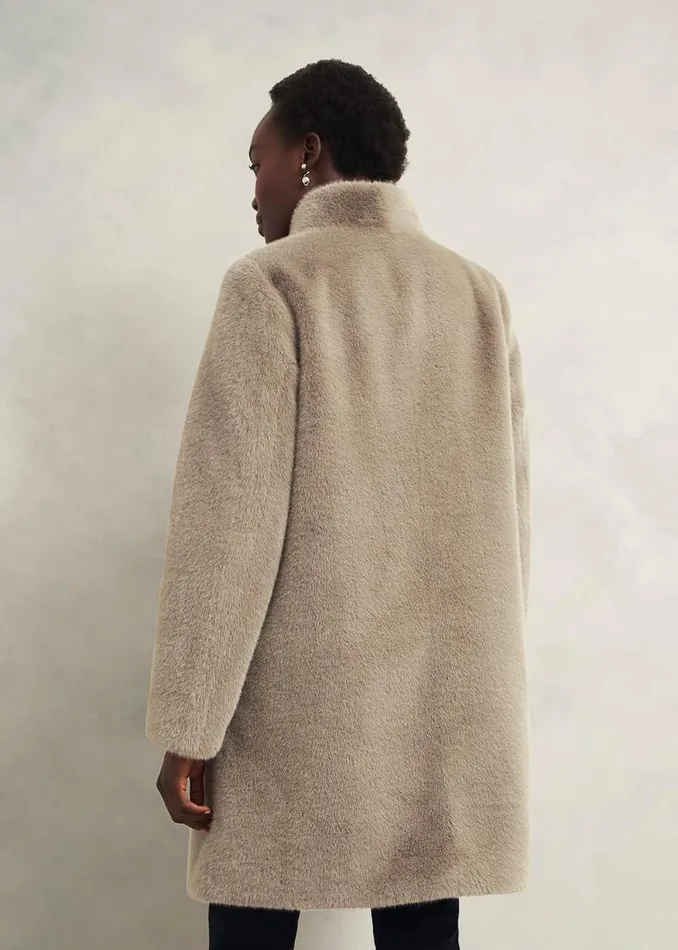 Women HOBBS Coats and Jackets Tarini Faux Fur Coat Mink