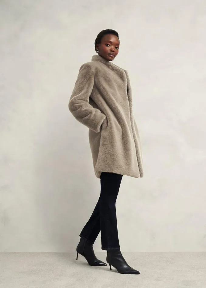 Women HOBBS Coats and Jackets Tarini Faux Fur Coat Mink