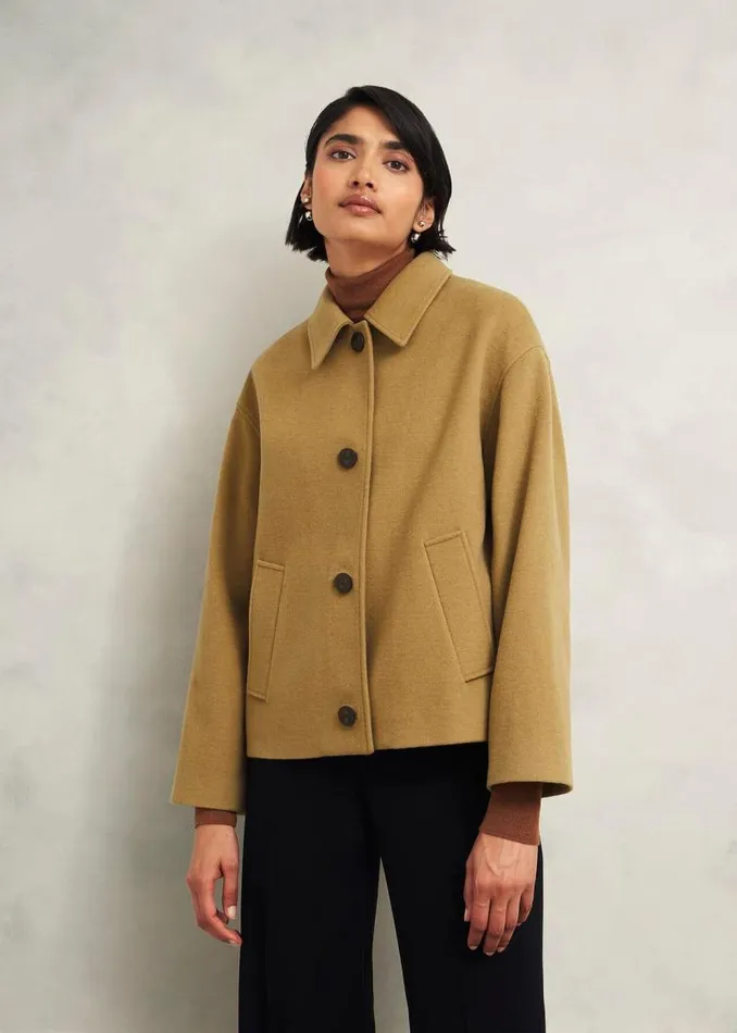 Women HOBBS Coats and Jackets Zoe Wool Blend Jacket Hobbs Camel