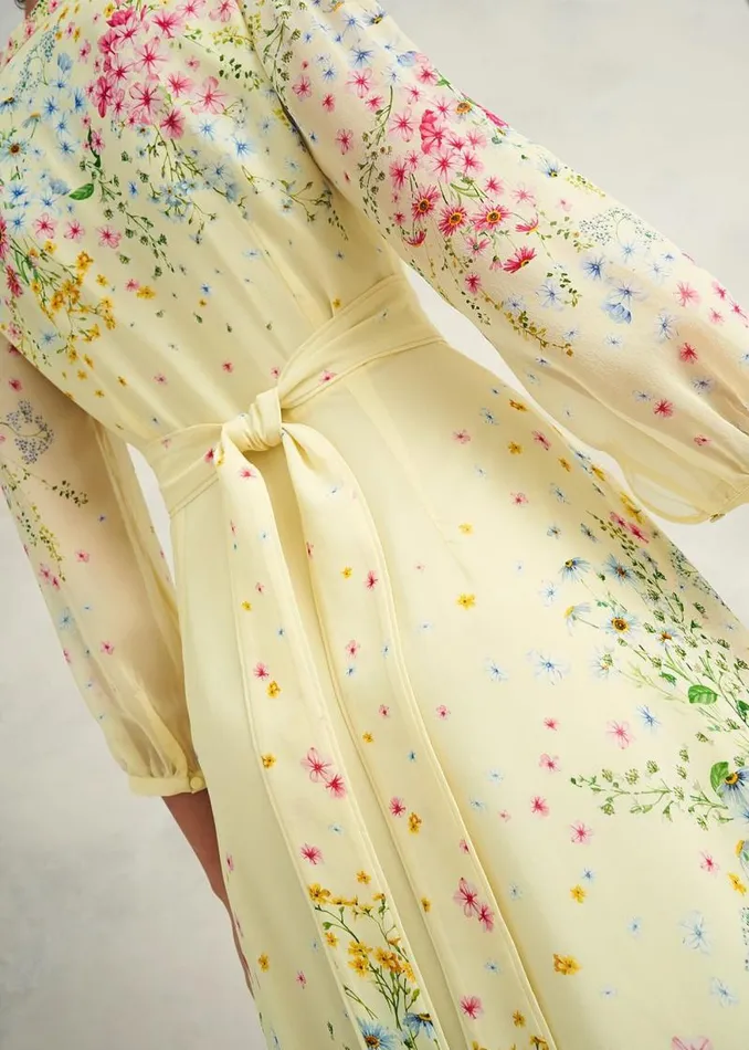 Women HOBBS Dresses and Jumpsuits Emma Silk Dress Yellow Multi