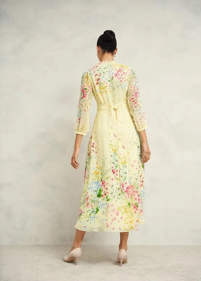 Women HOBBS Dresses and Jumpsuits Emma Silk Dress Yellow Multi