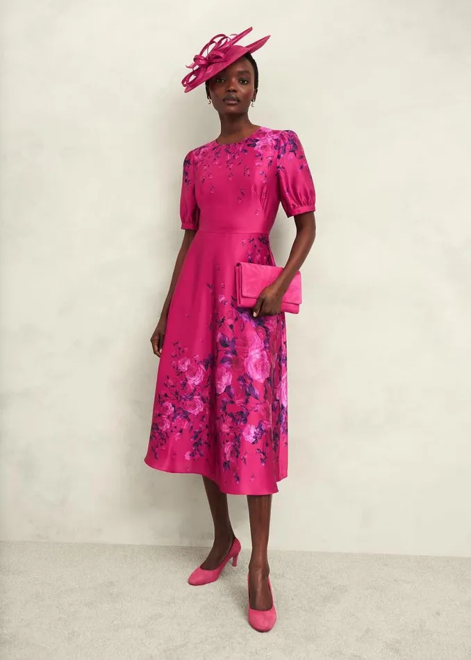 Women HOBBS Dresses and Jumpsuits Evangeline Dress Pink Multi