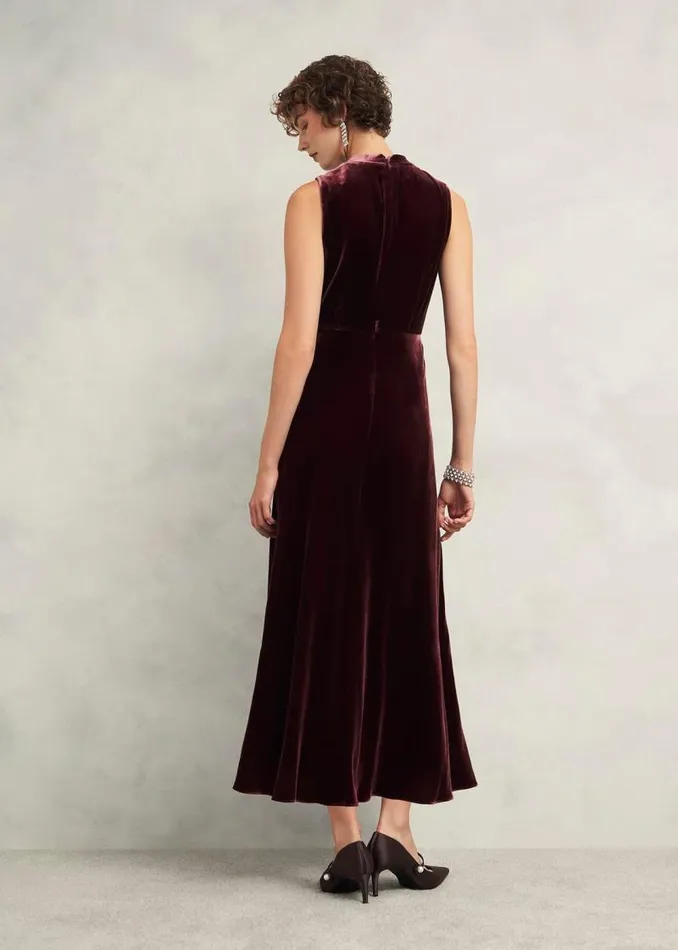 Women HOBBS Dresses and Jumpsuits Isleworth Velvet Dress Cocoa Brown