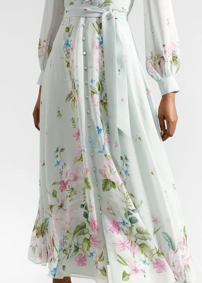 Women HOBBS Dresses and Jumpsuits Maribella Silk Dress Green Multi