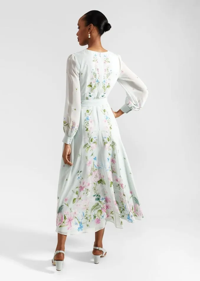 Women HOBBS Dresses and Jumpsuits Maribella Silk Dress Green Multi
