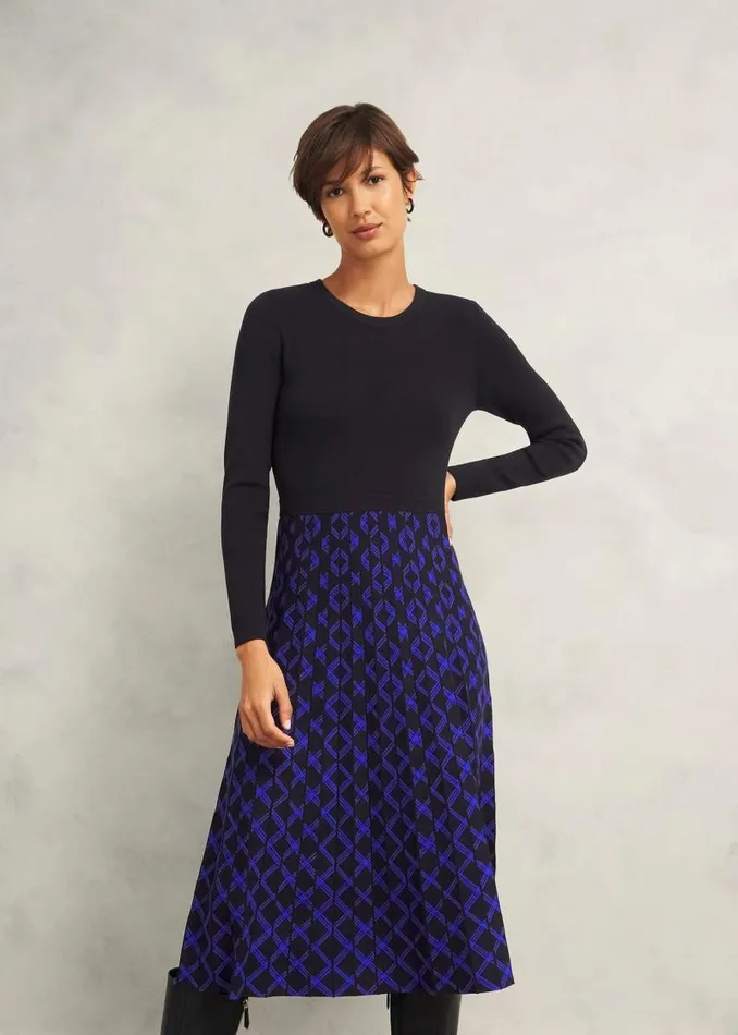 Women HOBBS Dresses and Jumpsuits Petite Larna Dress Black Blue