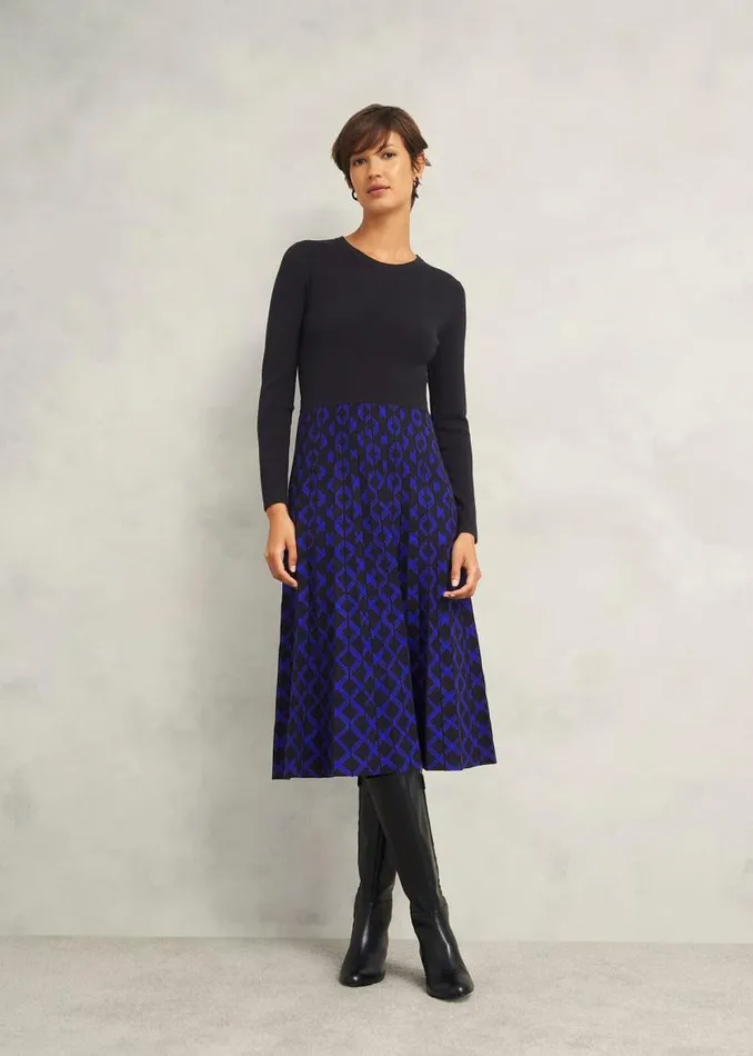 Women HOBBS Dresses and Jumpsuits Petite Larna Dress Black Blue