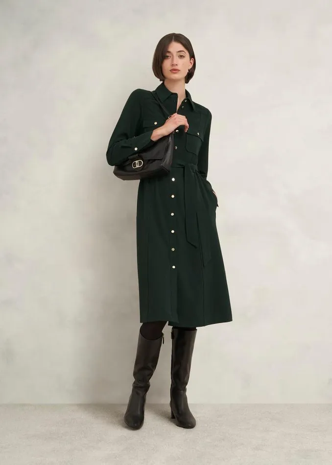 Women HOBBS Dresses and Jumpsuits Petite Pricilla Dress Rich Green