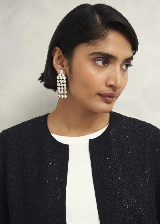 Women HOBBS Jumpers and Cardigans Elin Sequin Cardigan Black