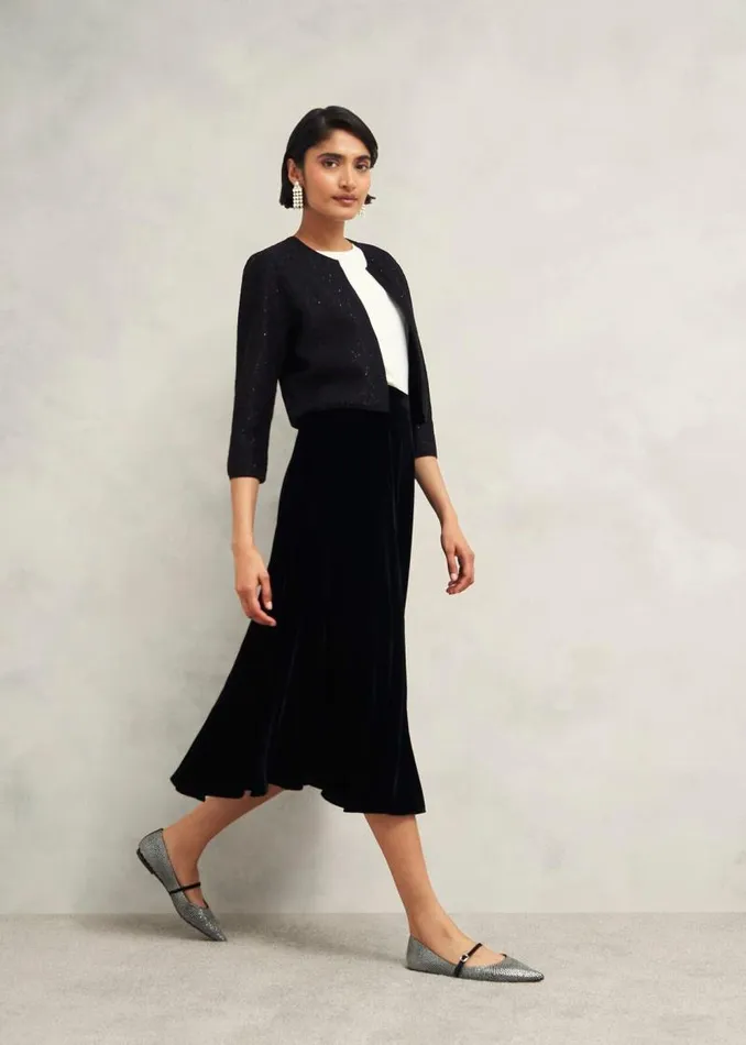 Women HOBBS Jumpers and Cardigans Elin Sequin Cardigan Black