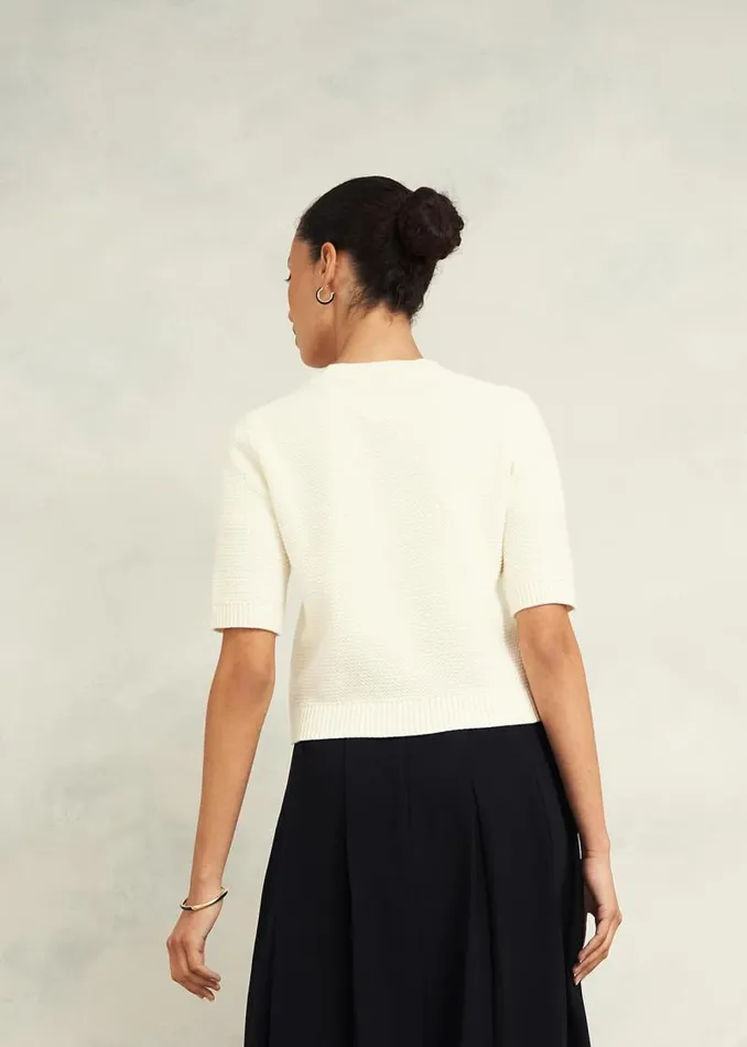 Women HOBBS Jumpers and Cardigans Emily Cotton Cardigan Warm Ivory