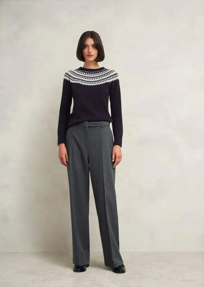 Women HOBBS Jumpers and Cardigans Greta Sparkle Fairisle Jumper Navy Multi