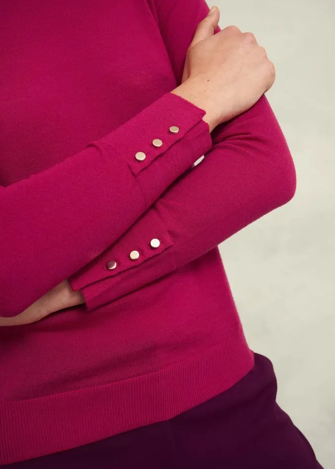 Women HOBBS Jumpers and Cardigans Penny Merino Wool Jumper Cranberry Pink