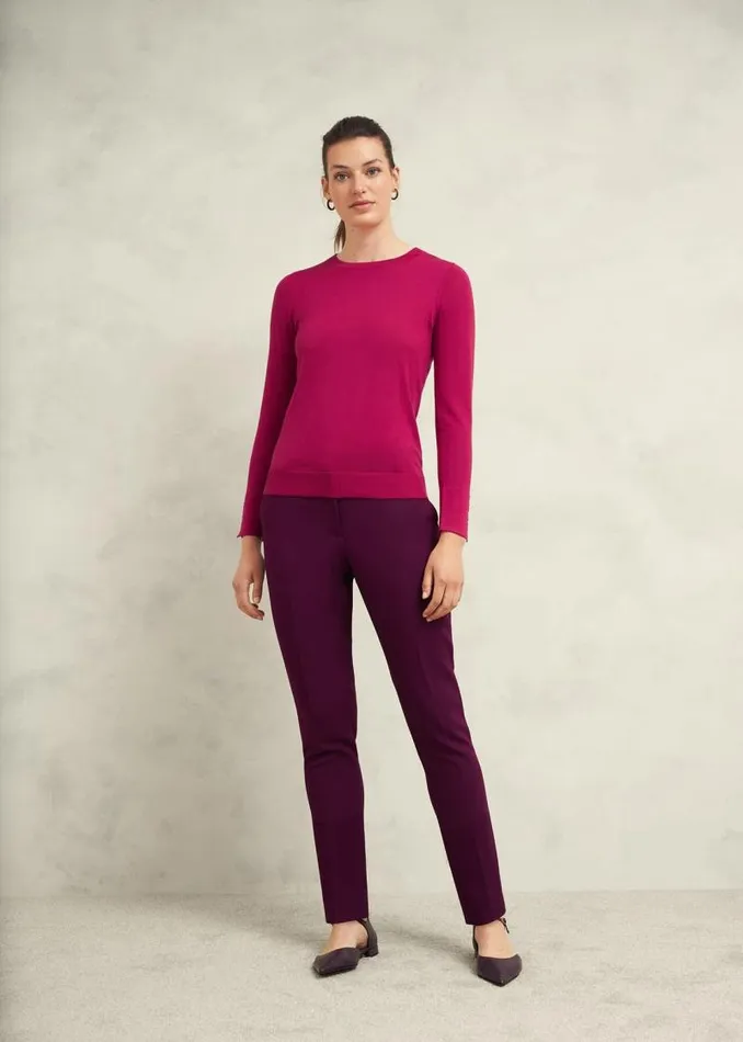 Women HOBBS Jumpers and Cardigans Penny Merino Wool Jumper Cranberry Pink