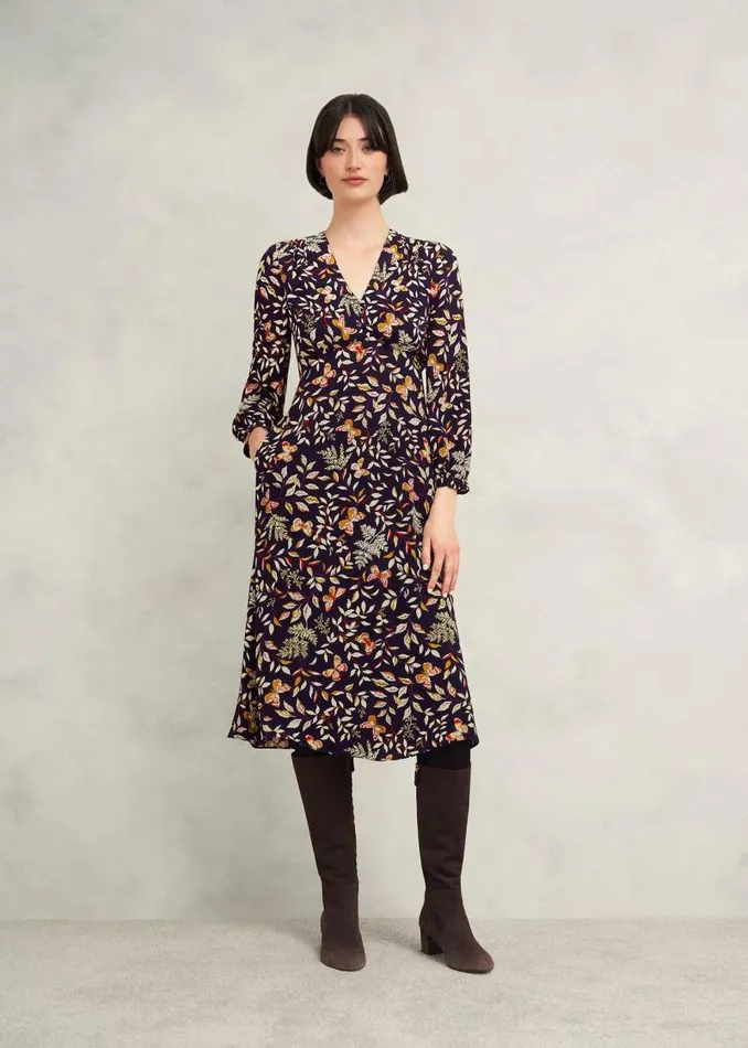Women HOBBS Petite Dresses Petite Zainah Dress Navy Multi
