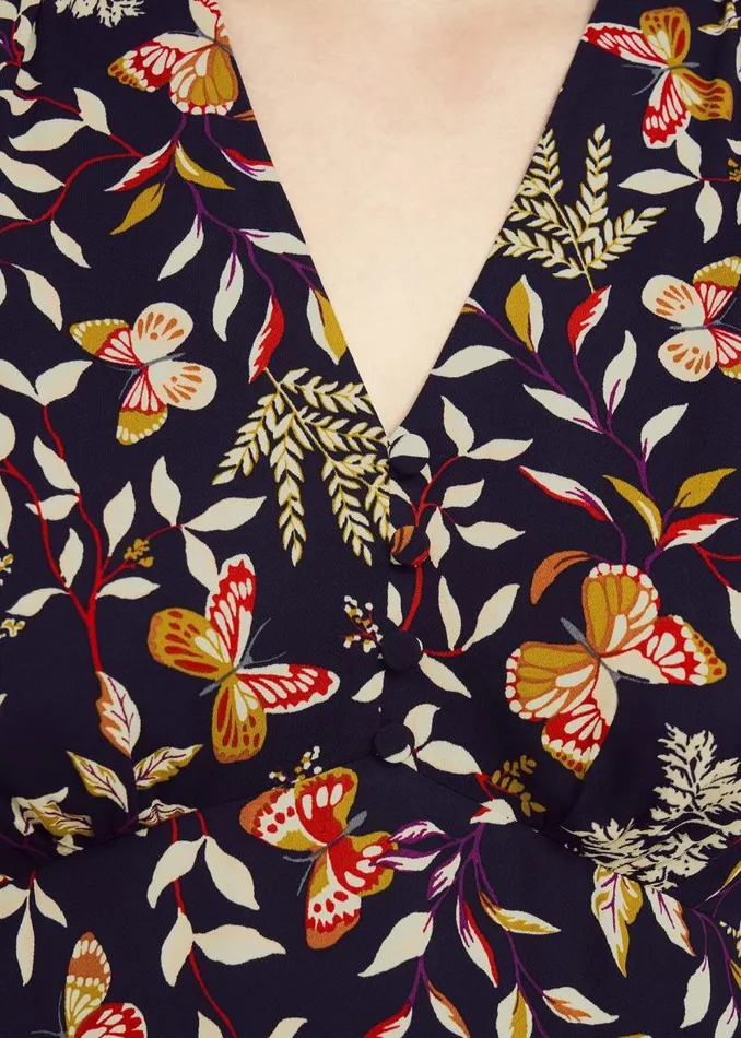 Women HOBBS Petite Dresses Petite Zainah Dress Navy Multi